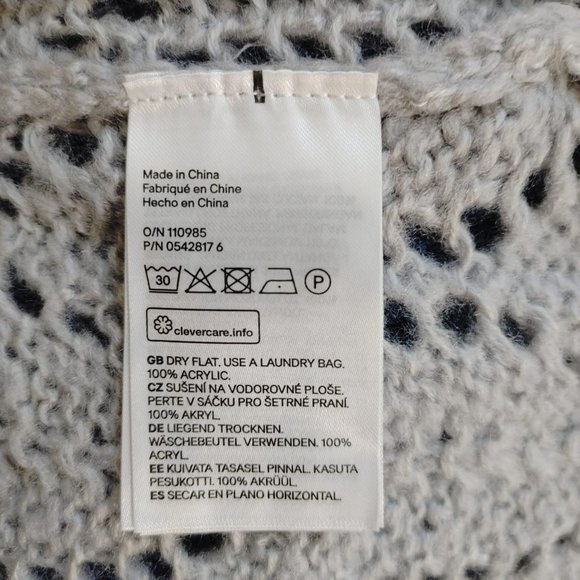 NWT H&M DIVIDED Asymmetric Lace Pattern-knit Open Front Cardigan Sweater. S - Picture 7 of 7